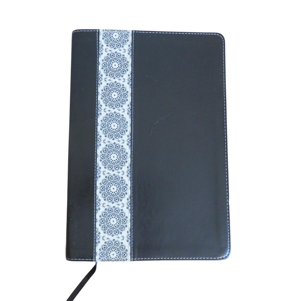 NIV Life Application Study Bible Black Ivory Floral LeatherLike Red Letter 1997